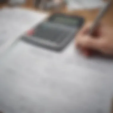 Calculator and financial documents on a table