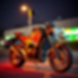 Motorcycle with a price tag symbolizing loan interest rates