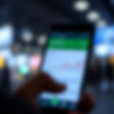 Finance App User Interface Smartphone displaying a finance tracking app interface