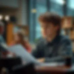 A teenager learning about banking basics