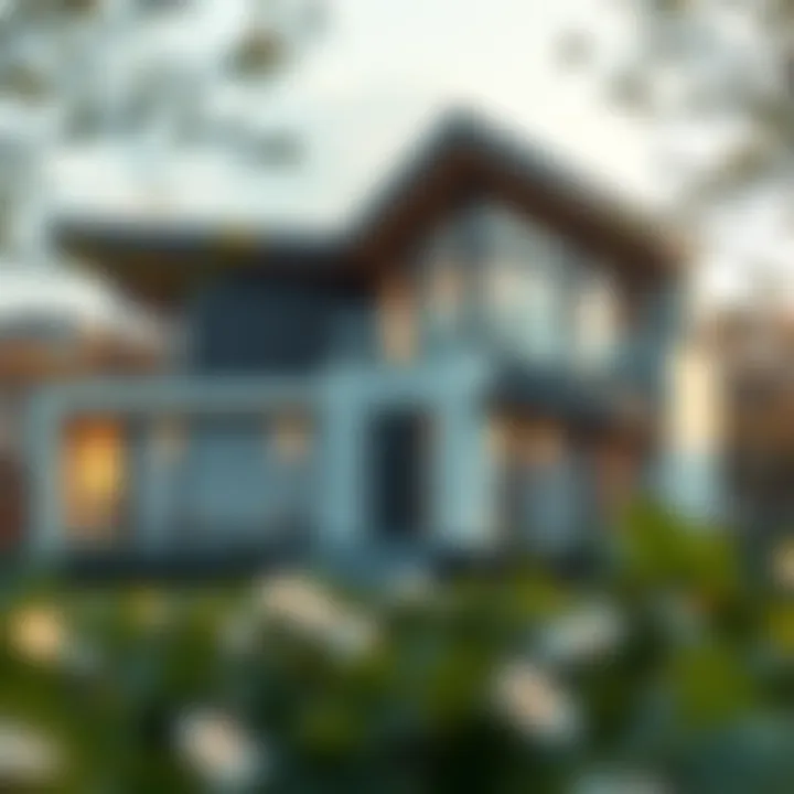 A modern home showcasing a unique architectural design