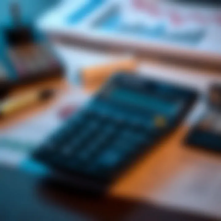 Valuation Tools and Resources A calculator and financial documents on a desk