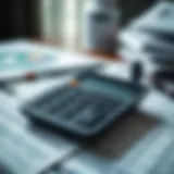 Calculator and financial documents on a table
