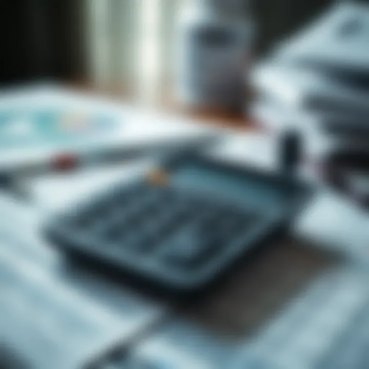 Financial Assessment Tools Calculator and financial documents on a table