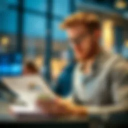 A person reviewing banking offers