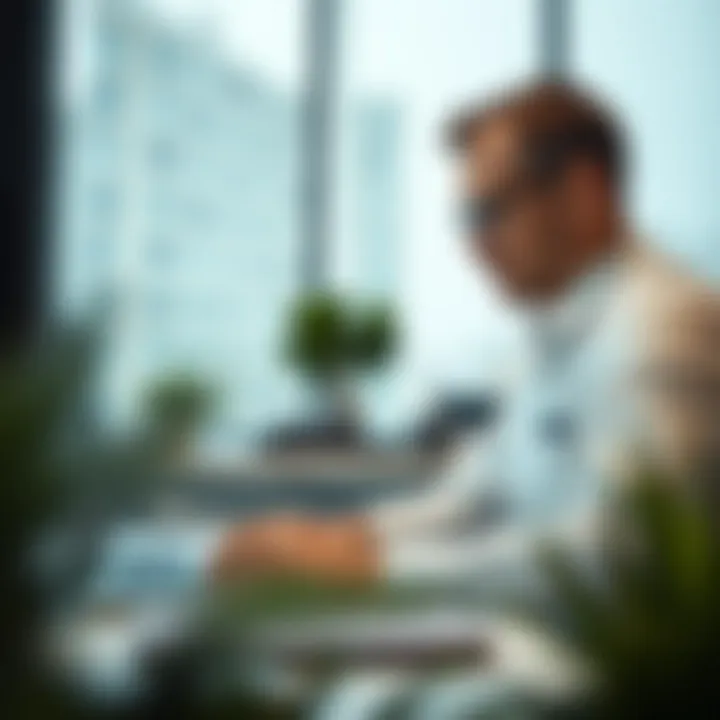 Professional analyzing financial data on a laptop