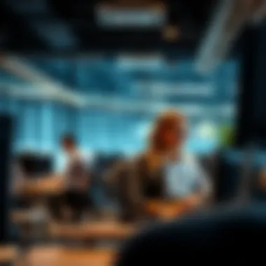 Office environment showcasing financial professionals at work