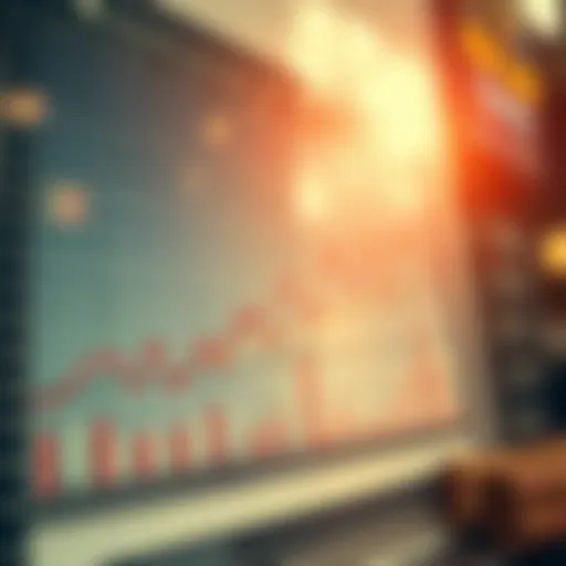 Vintage stock market chart showcasing historical trends