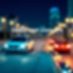 Illustration depicting a comparison chart of used car loan APR rates