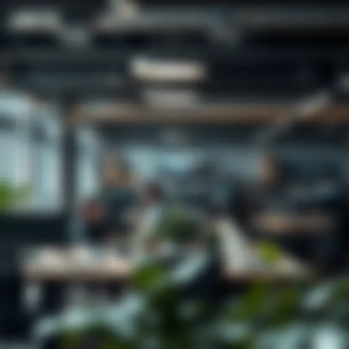 A modern workspace showcasing collaboration and creativity