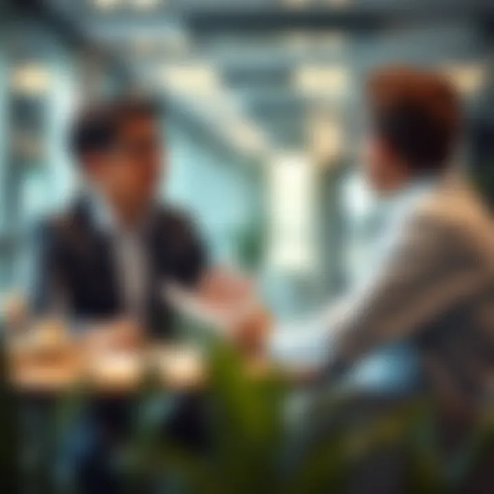 Investment Strategies Discussion at Fidelity Financial advisor discussing investment strategies with clients