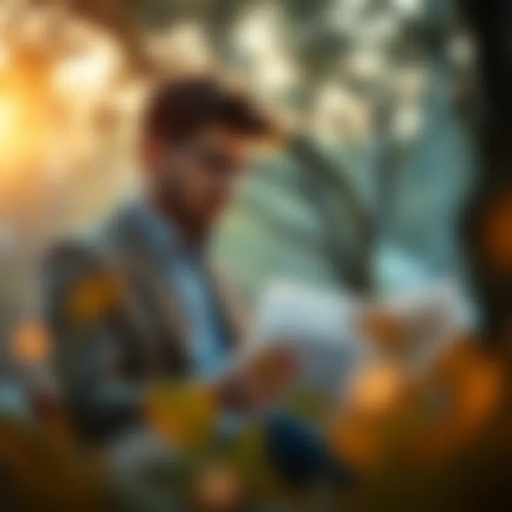 Strategizing for Financial Success A person reviewing their financial plan and credit strategies in a peaceful setting