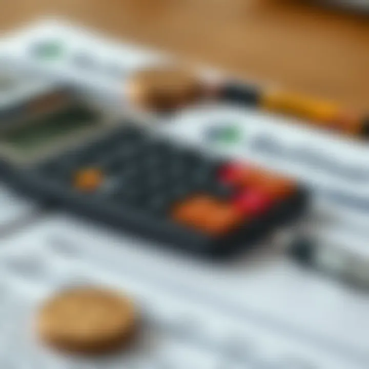 Calculating Refinancing Options Calculator with financial documents