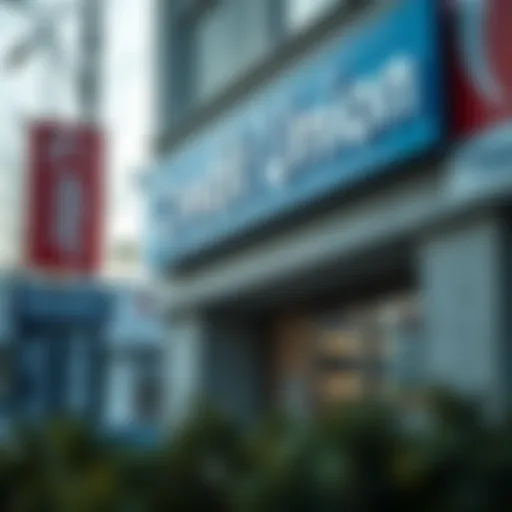 Signage of a credit union office