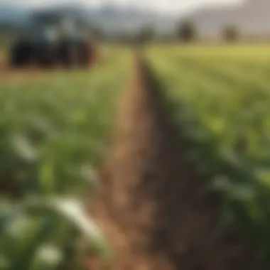 Close-up of ripe crops ready for harvest in a sunny field.