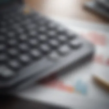 Strategic Financial Planning A calculator and financial graphs representing strategic planning