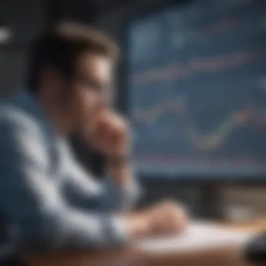 Analyzing Market Trends A contemplative trader analyzing charts