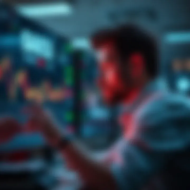 Psychological Aspects of Trading A contemplative individual analyzing stock options on a screen