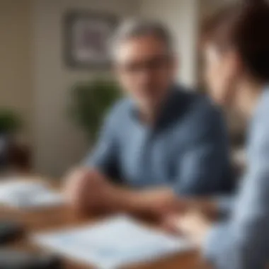 A financial advisor discussing insurance policies with a client.