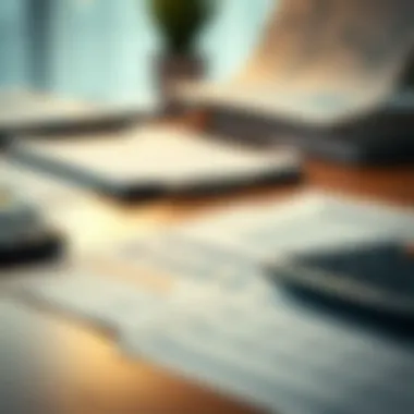 Calculating Financial Implications Financial calculator with mortgage documents on a desk