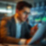 An investment banker analyzing financial data