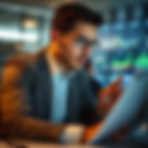 An investment banker analyzing financial data