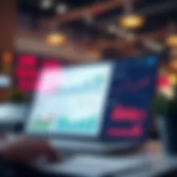 Illustration of bookkeeping software dashboard displaying financial data