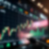 Stock market graph showing daily fluctuations