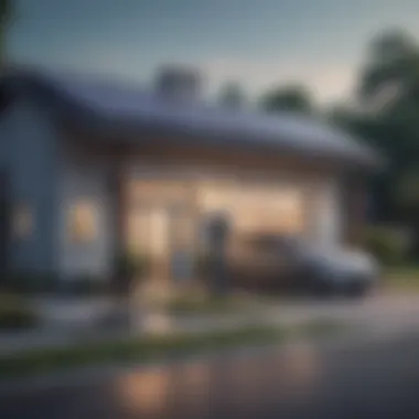 Home charging setup with solar panels in the background