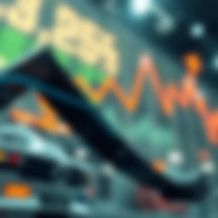 Momentum Stocks in Motion Visual representation of momentum stocks in an upward trend