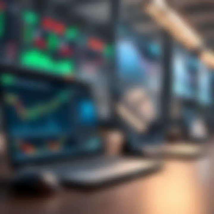 Diverse Interfaces of Online Trading Platforms Visualization of online trading platforms showcasing various interfaces