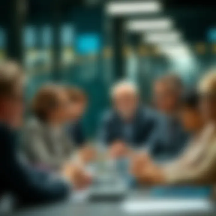 A diverse group of shareholders in discussion