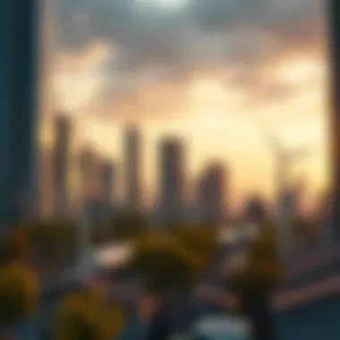 Innovative renewable energy sources powering a modern city