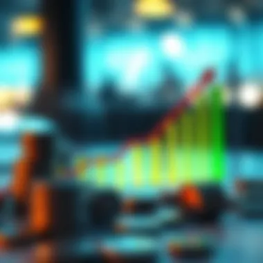 Graph illustrating financial growth over time through investment