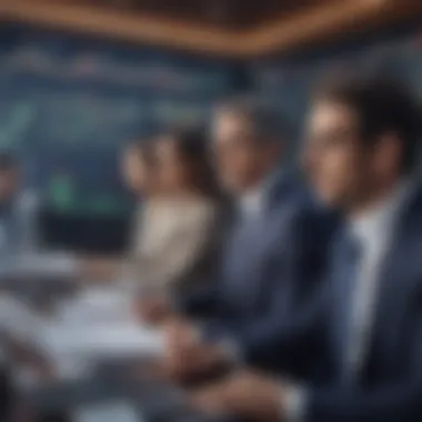 Diverse Investors Analyzing ETF Trends A diverse group of investors analyzing market trends and data related to ETFs.